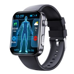  Đồng hồ thông minh F300 Black Silicone 2,1 inch – Hỗ trợ cuộc gọi Bluetooth/ECG/Phân tích thành phần máu 
