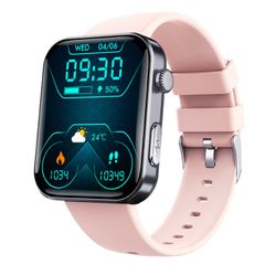  Đồng hồ thông minh F300 Black Pink Silicone 2,1 inch – Hỗ trợ cuộc gọi Bluetooth/ECG/Phân tích thành phần máu 