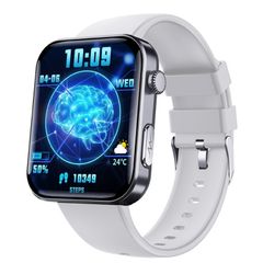  Đồng hồ thông minh F300 Black Gray Silicone 2,1 inch – Hỗ trợ cuộc gọi Bluetooth/ECG/Phân tích thành phần máu 