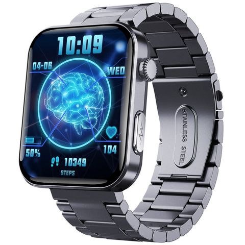 Đồng hồ thông minh F300 Black 3-Beads Steel 2,1 inch – Hỗ trợ cuộc gọi Bluetooth/ECG/Phân tích thành phần máu