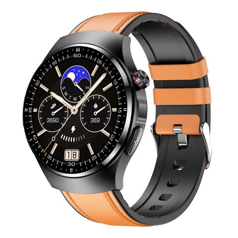 Đồng hồ thông minh  IP67 TK25 Brown Leather - theo dõi sức khỏe thể thao chống nước, có chức năng gọi điện Bluetooth thông minh