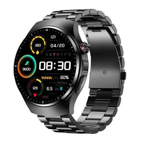 Đồng hồ thông minh  IP67 TK25 Steel Black - theo dõi sức khỏe thể thao chống nước, có chức năng gọi điện Bluetooth thông minh