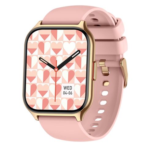 Square Sports Watch Pink - Đồng hồ thông minh theo dõi sức khỏe nhịp tim và giấc ngủ