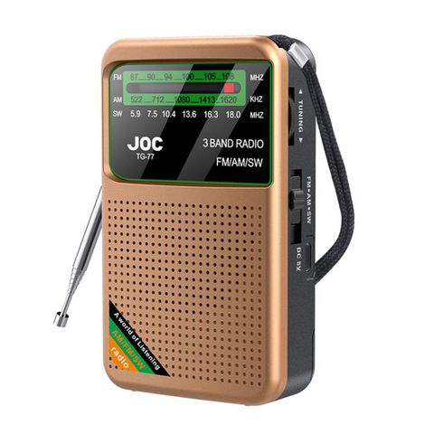 JOC TG-77 Mini Vàng – Đài phát thanh cầm tay toàn dải FM/AM/SW
