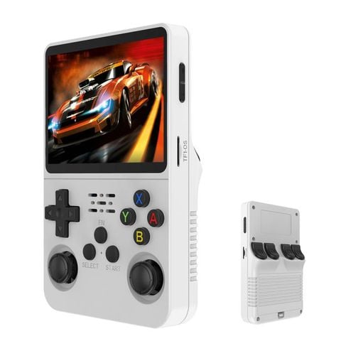 Máy chơi game cầm tay R36S Retro White – Màn hình 3,5 inch, Hệ thống Linux, Thẻ TF 64G