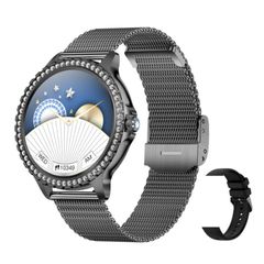  Đồng hồ thông minh thể thao Bluetooth AI – Black Mesh Strap + Silicone Strap 