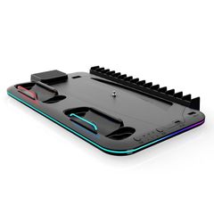  Đế tản nhiệt đa năng cho PS5 Slim / Pro Đen – Sạc tay cầm, giá đỡ đĩa, RGB 