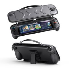  Ốp bảo vệ toàn thân cho Nintendo Switch 2 Black – TPU + ABS, có chân đế & quai xách 