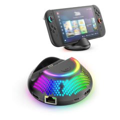  Đế cắm TV 5 trong 1 JYS 4K 60Hz cho Nintendo Switch 2 với cổng Gigabit Ethernet và đèn RGB 