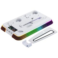  Đế tản nhiệt đa năng PS5 Pro / PS5 Slim / PS5 với đế sạc hai tay cầm, kiểu dáng đàn piano YH66S 