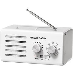  Máy nghe radio FM/AM băng tần kép Trắng – Đa năng, di động, tín hiệu mạnh 
