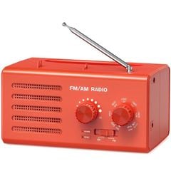  Máy nghe radio FM/AM băng tần kép Đỏ – Đa năng, di động, tín hiệu mạnh 