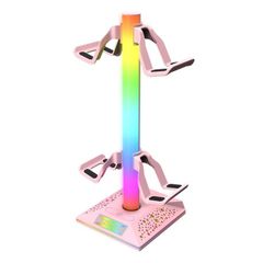  Giá đỡ tai nghe Piifoxer RGB Màu Hồng – Hỗ trợ tay cầm, USB 2.0 & Type-C 