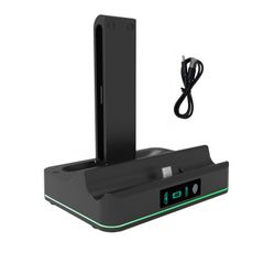  Đế sạc nhanh KJH RGB LED cho Nintendo Switch 2 Đen & Bộ điều khiển Joy-Con 