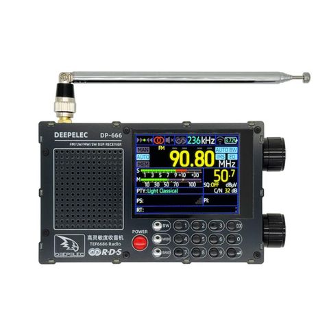 DEEPELEC DP-666 Đen – Đài FM cảm ứng, màn hình LCD IPS, độ nhạy cao