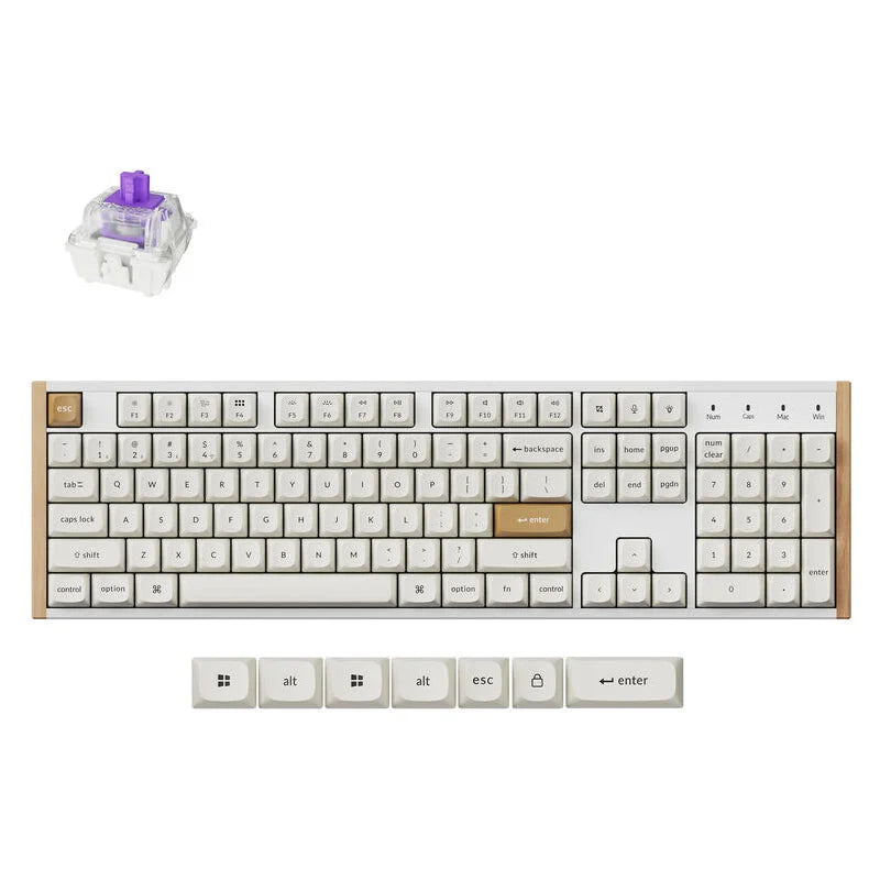 Keychron K10 HE Max Special Edition - Bàn phím cơ không dây với switch từ tính Gateron Double-Rail Magnetic Nebula - Trắng - Bố cục Anh/Ả Rập