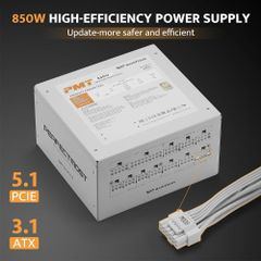  Nguồn máy tính DarkFlash PMT 850 White -850W GOLD ATX 3.1, PCIe 5.1 