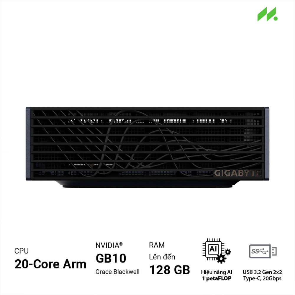 Máy tính Mini PC AI Gigabyte TOP ATOM ATAGB10-9003 (GB10 ARM V9.2-A, GB10 Grace Blackwell Graphics)