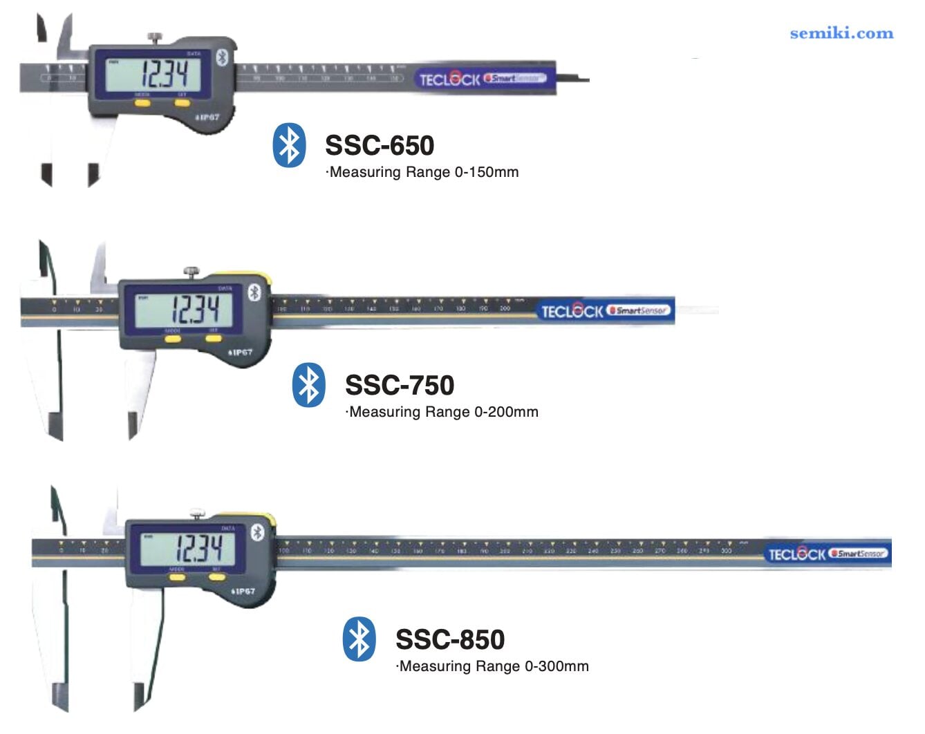 Ảnh minh họa TECLOCK SSC-650, SSC-750, SSC-850 thước cặp điện tử smart sensor 1