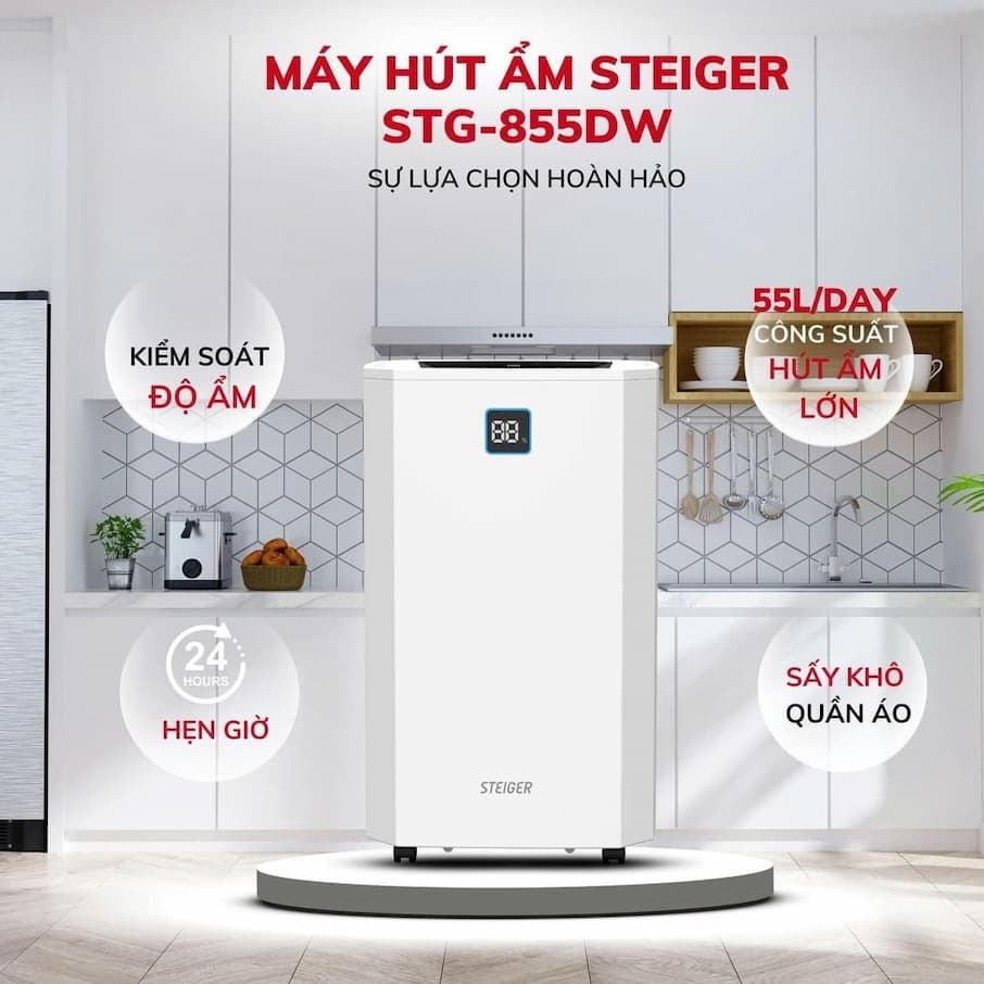 Ảnh minh họa Máy Hút Ẩm Steiger STG-855DW: Giải Pháp Chống Nồm Ẩm Vượt Trội Cho Không Gian Lớn 1