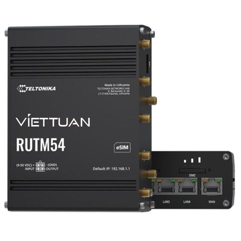 Teltonika RUTM54 5G Cellular Router, 5 GbE Ports, WiFi, GPS, Telit