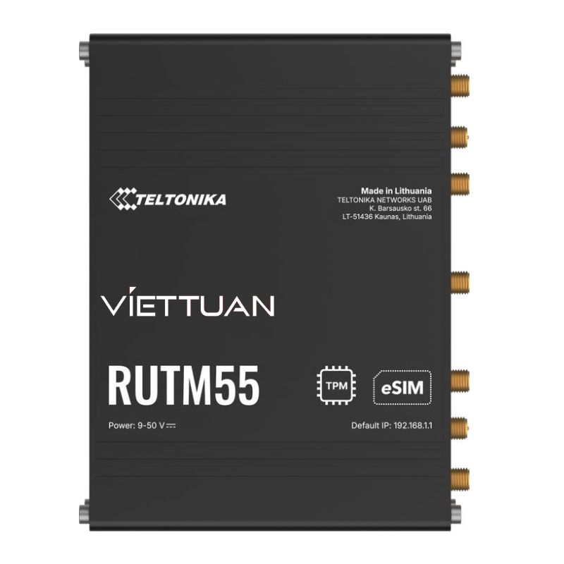 Teltonika RUTM55, Router 5G, 4G Cat 19, RS232 & RS485, eSIM