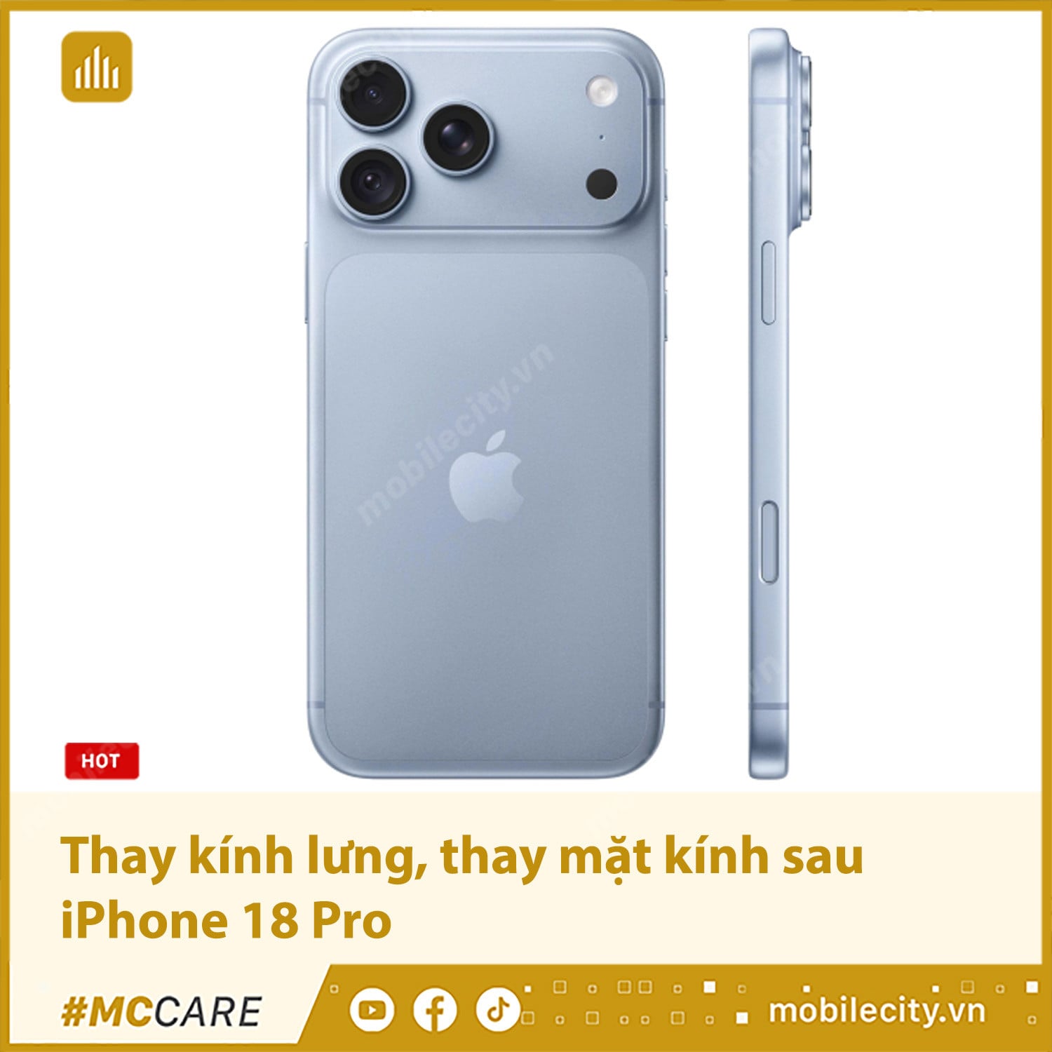 Thay kính lưng, thay mặt kính sau iPhone 18 Pro