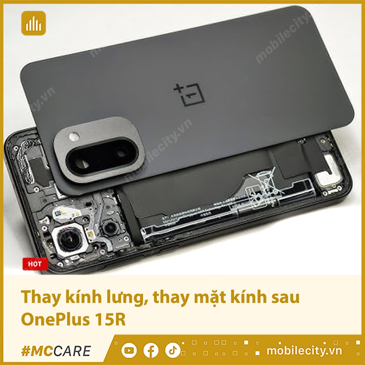 Thay kính lưng, thay mặt kính sau OnePlus 15R