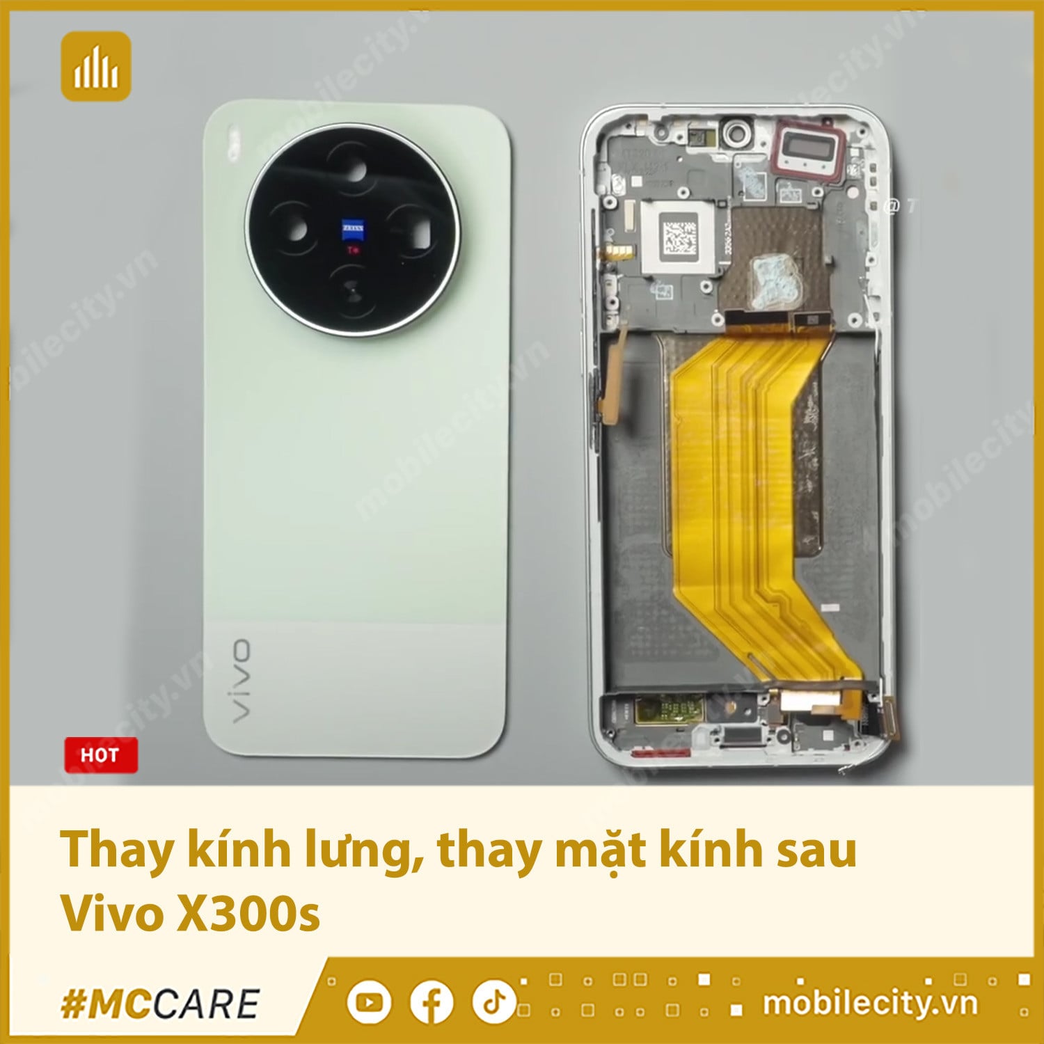Thay kính lưng, thay mặt kính sau Vivo X300s