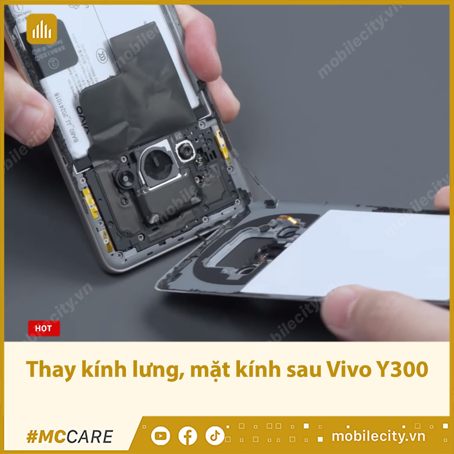 Thay kính lưng, thay mặt kính sau Vivo Y300