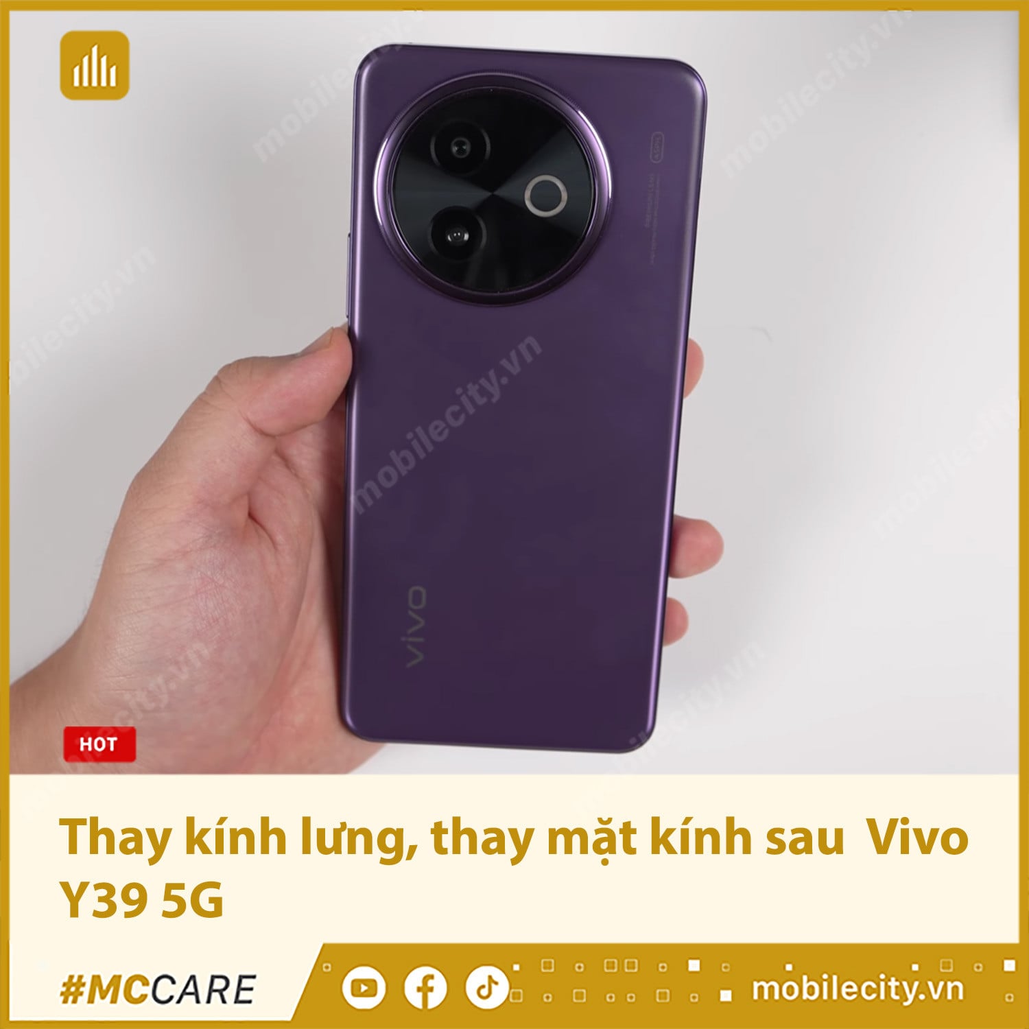 Thay kính lưng, thay mặt kính sau Vivo Y39 5G