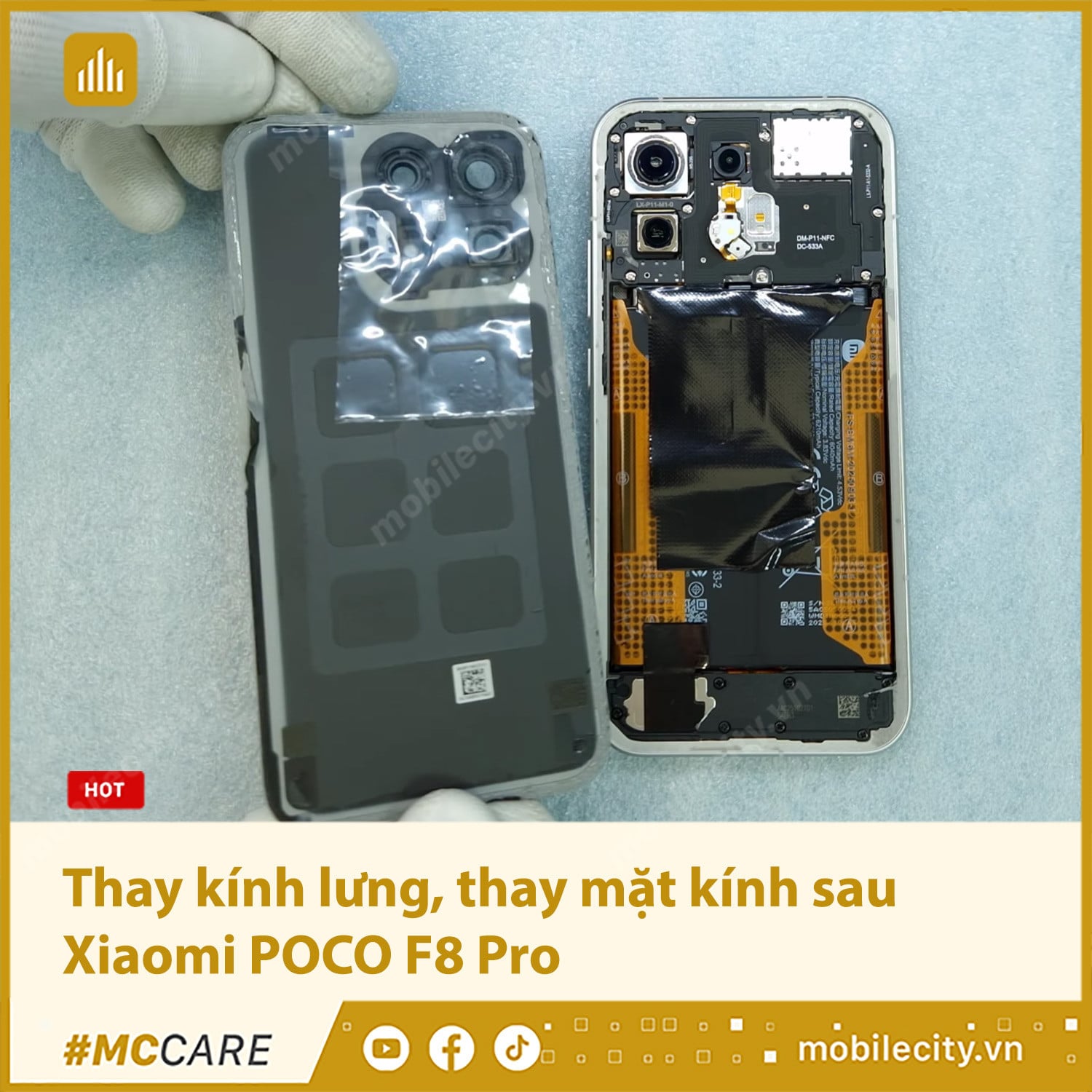 Thay kính lưng, thay mặt kính sau Xiaomi POCO F8 Pro