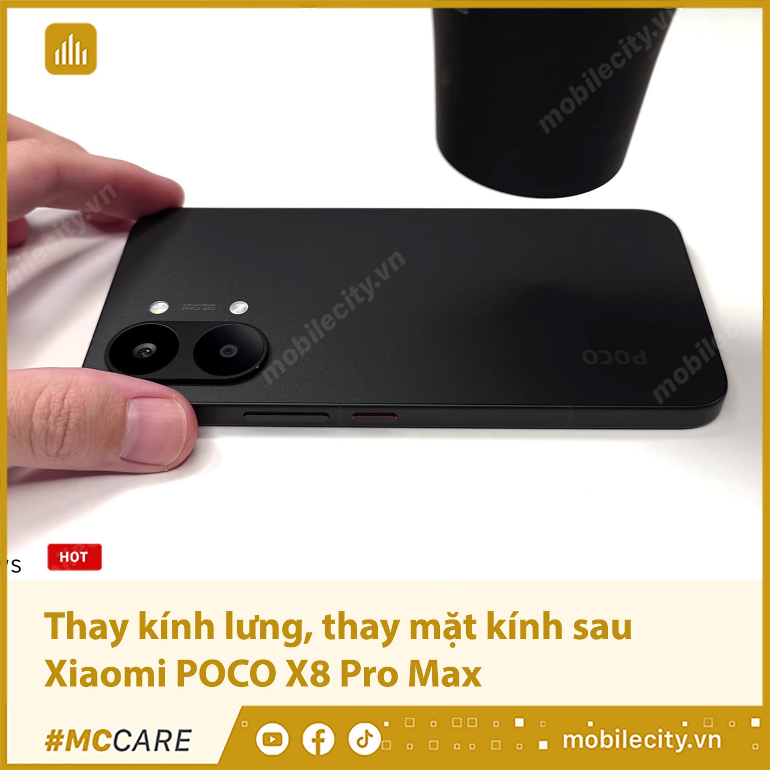 Thay kính lưng, thay mặt kính sau Xiaomi POCO X8 Pro Max
