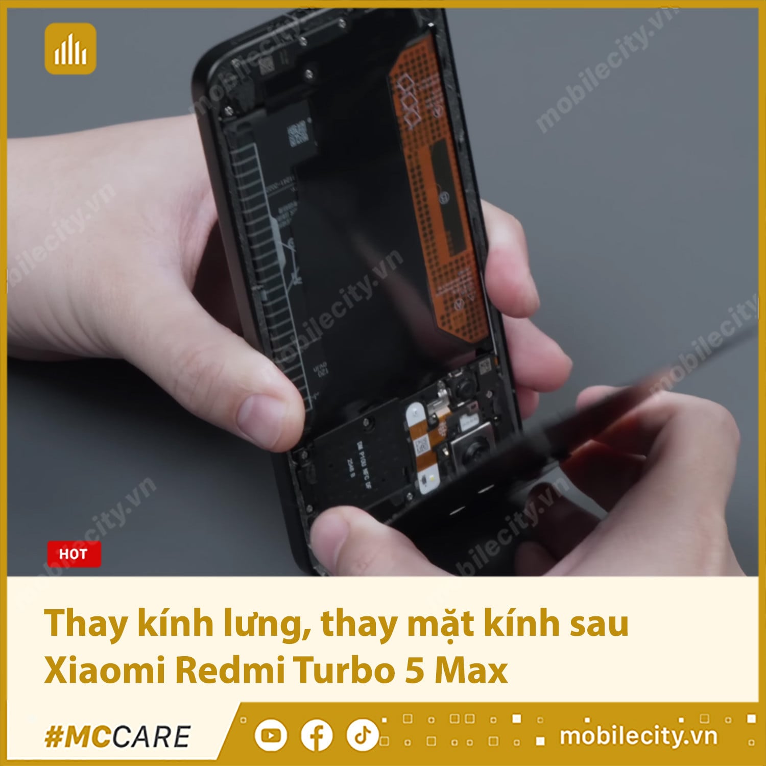 Thay kính lưng, thay mặt kính sau Xiaomi Redmi Turbo 5 Max