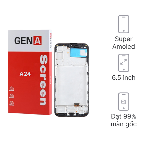 Thay màn hình Samsung A24 nguyên khung chính hãng GENA loại Pro