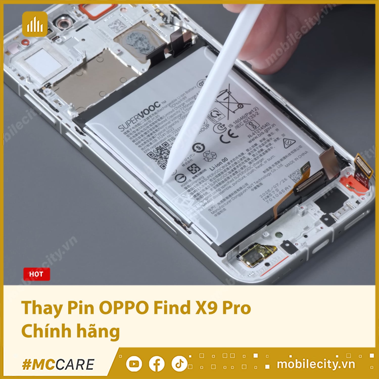 Thay Pin OPPO Find X9 Pro Chính hãng