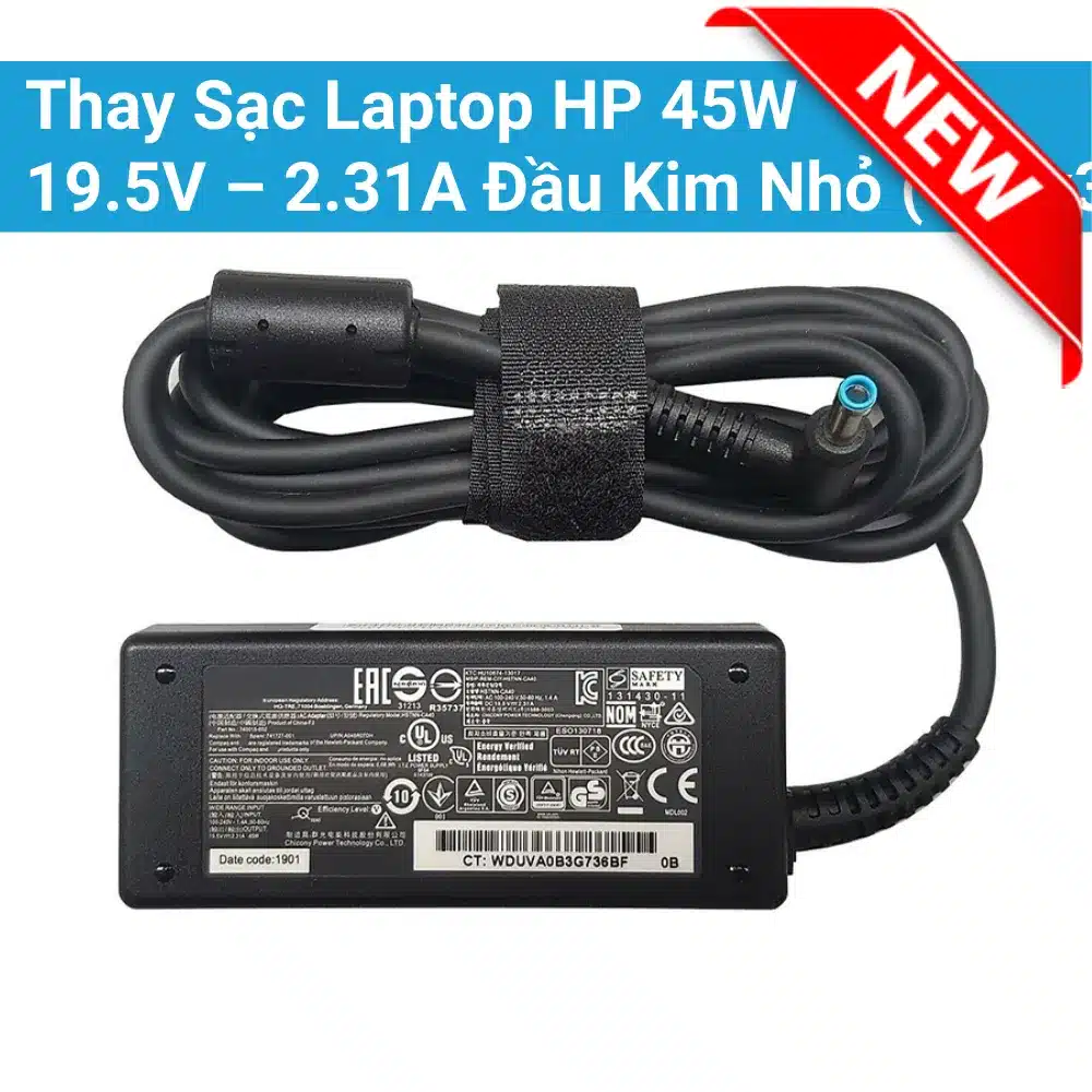 Thay Sạc Laptop HP 45W 19.5V – 2.31A Đầu Kim Nhỏ ( 4.5×3.0mm)
