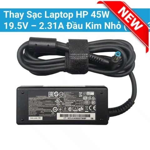 Thay Sạc Laptop HP 45W 19.5V – 2.31A Đầu Kim Nhỏ ( 4.5×3.0mm)