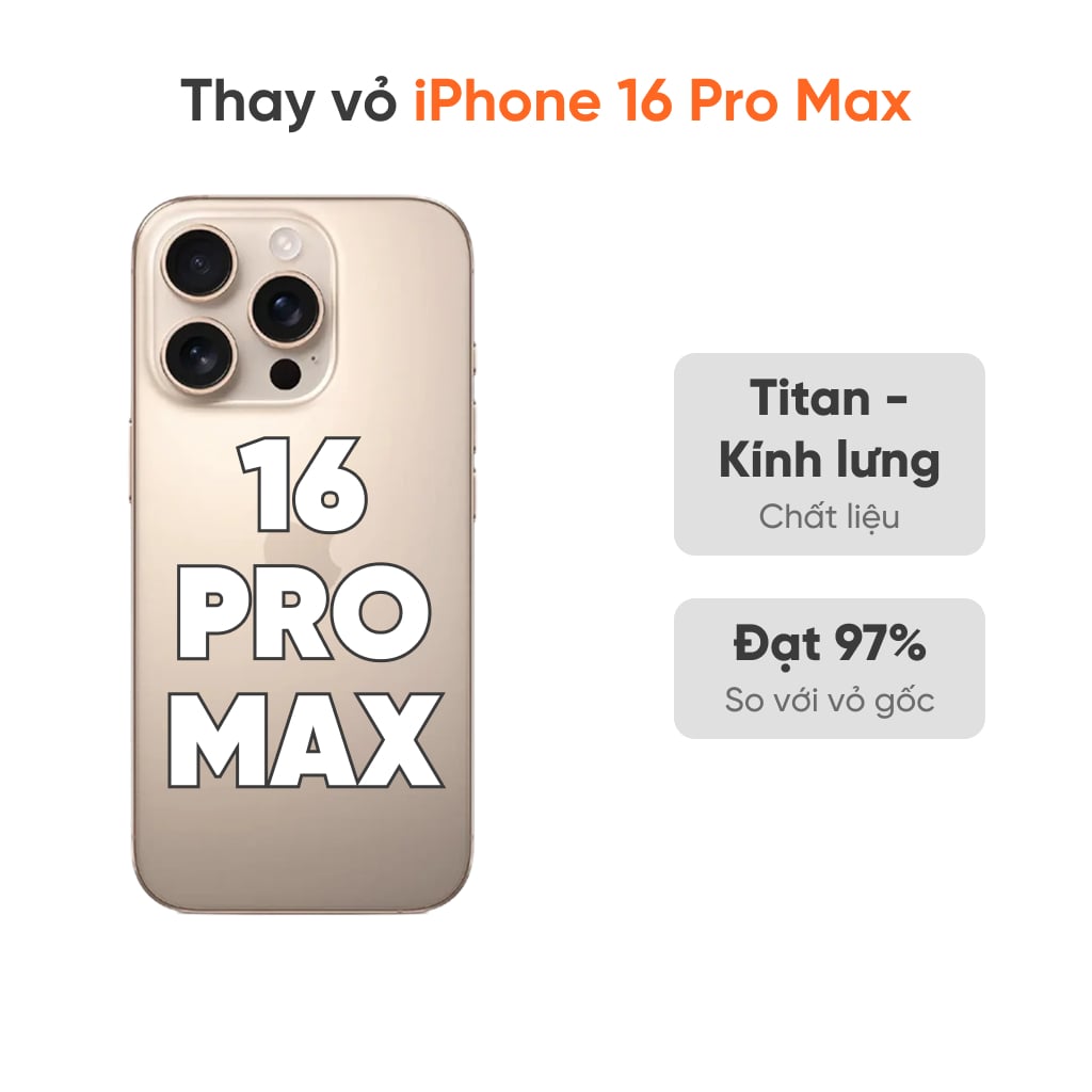 Thay vỏ iPhone 16 Pro Max 5G loại UTECK