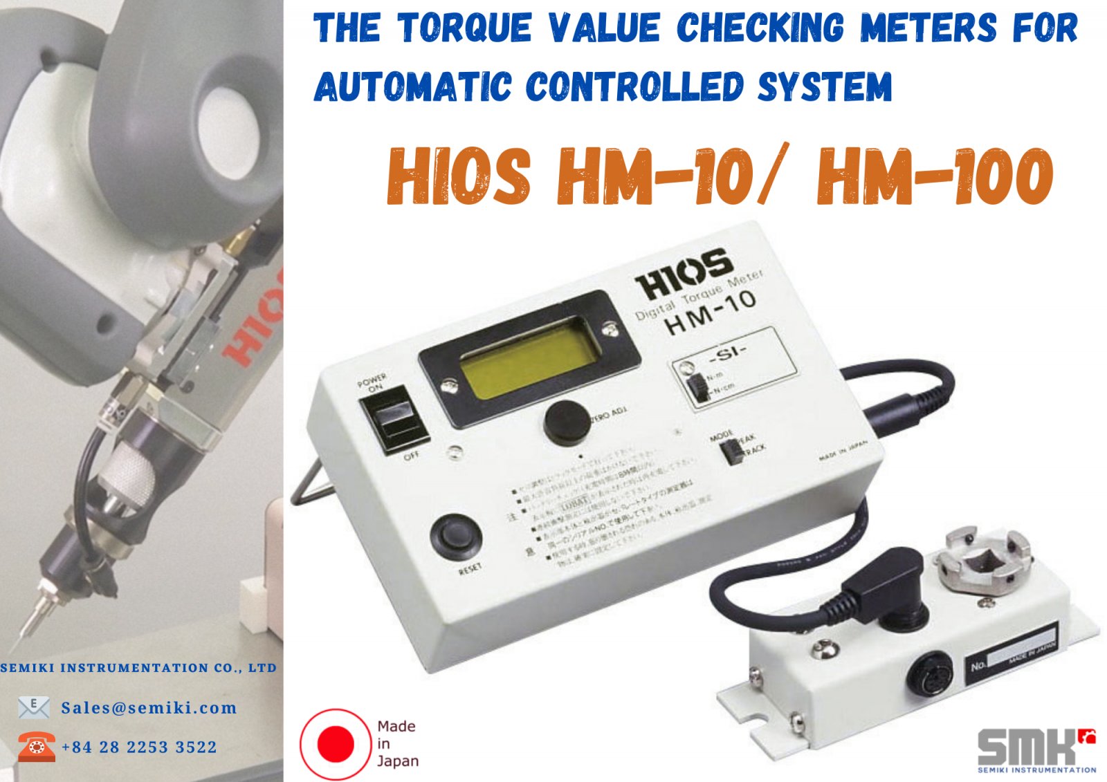 Ảnh minh họa thiết bị đo lực mô men xoắn tua vít HIOS HM-10, HM-100 2