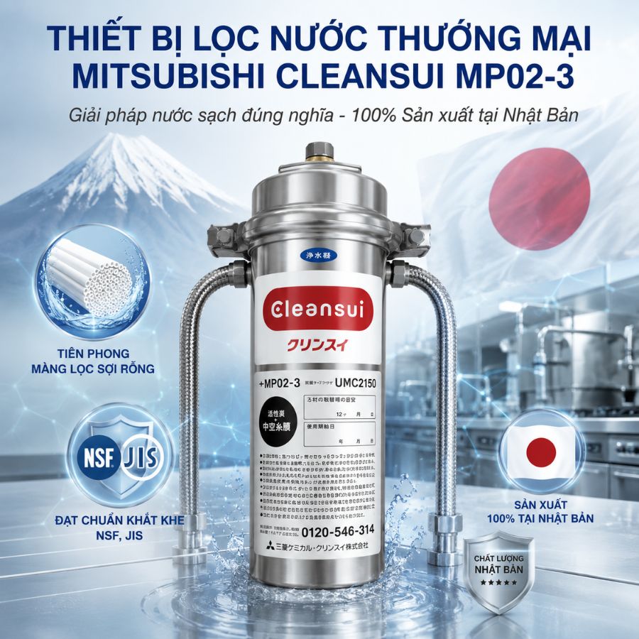 Ảnh minh họa Thiết bị lọc nước thương mại Misubishi Cleansui MP02-3 1