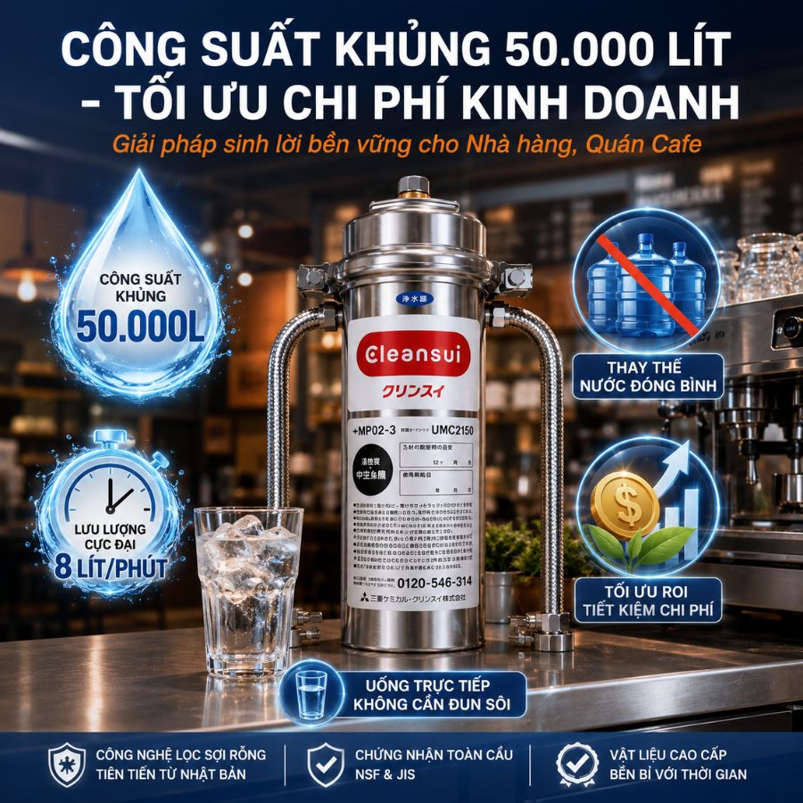 Ảnh minh họa Thiết bị lọc nước thương mại Misubishi Cleansui MP02-3 3