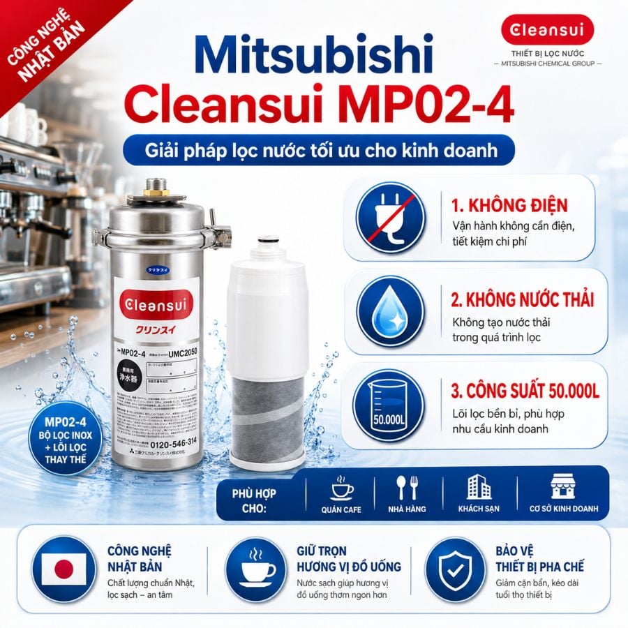 Ảnh minh họa Thiết Bị Lọc Nước Thương Mại Misubishi MP02-4 1