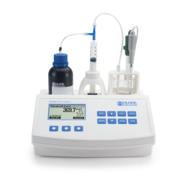 Thiết bị mini phân tích tổng nồng độ axit, pH HI84530