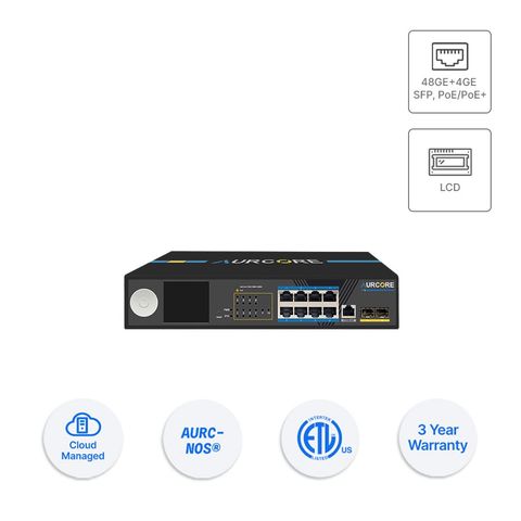 Thiết bị Switch doanh nghiệp Aurcore AES2010P 8 x GE | 2 x GE SFP