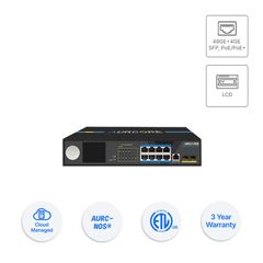  Thiết bị Switch doanh nghiệp Aurcore AES2010P 8 x GE | 2 x GE SFP 