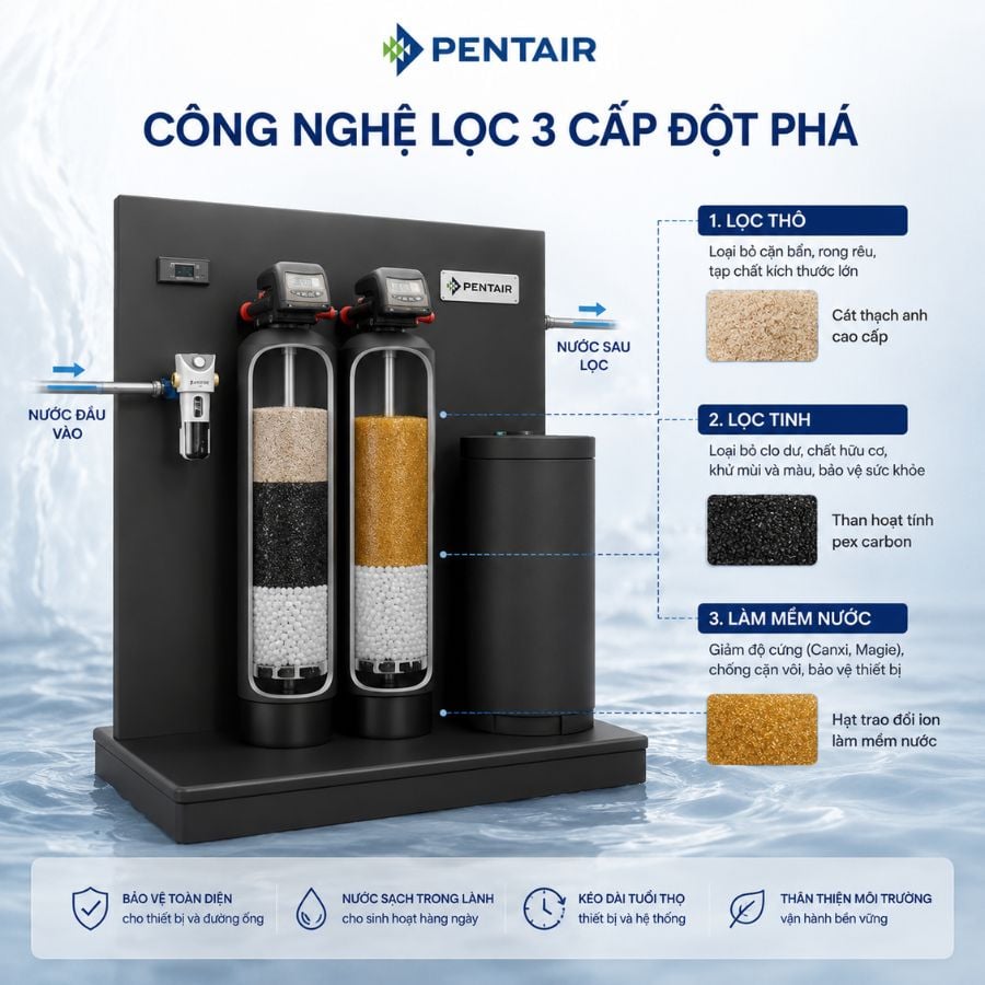 Ảnh minh họa Hệ Thống Lọc Tổng Pentair WaterTrust Pro Series 2.0 – Nhập Khẩu Từ Hoa Kỳ 1