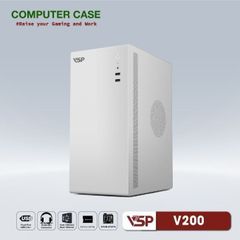  Thùng Máy Case VSP V200 Trắng Bạc | Micro ATX 