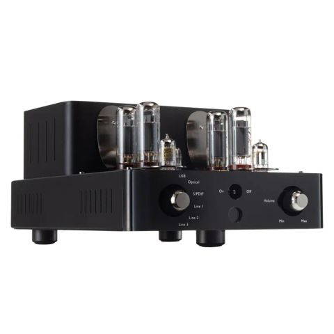 Amply Unison Research Triode 25 Black Edition, 7 bóng Gold Lion, Công