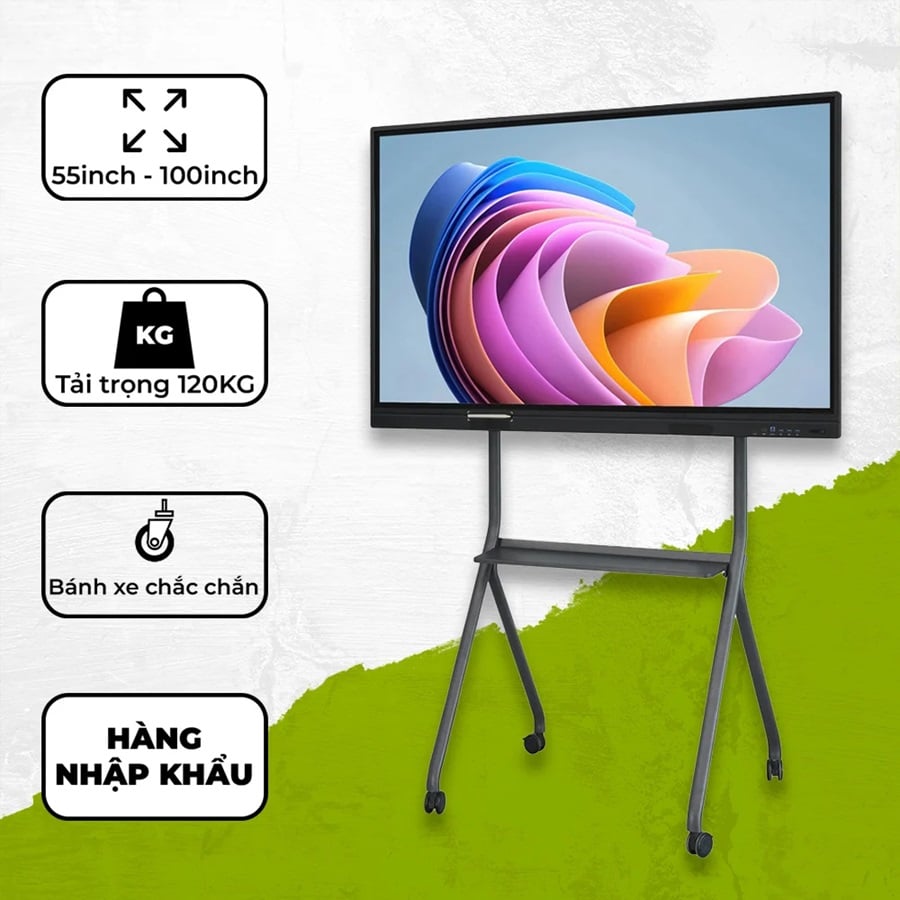 Ảnh minh họa Giá Treo Tivi Di Động KM-TR43 (55"- 120") Hàng Nhập Khẩu Chuyên Màn Hình Hạng Nặng 2